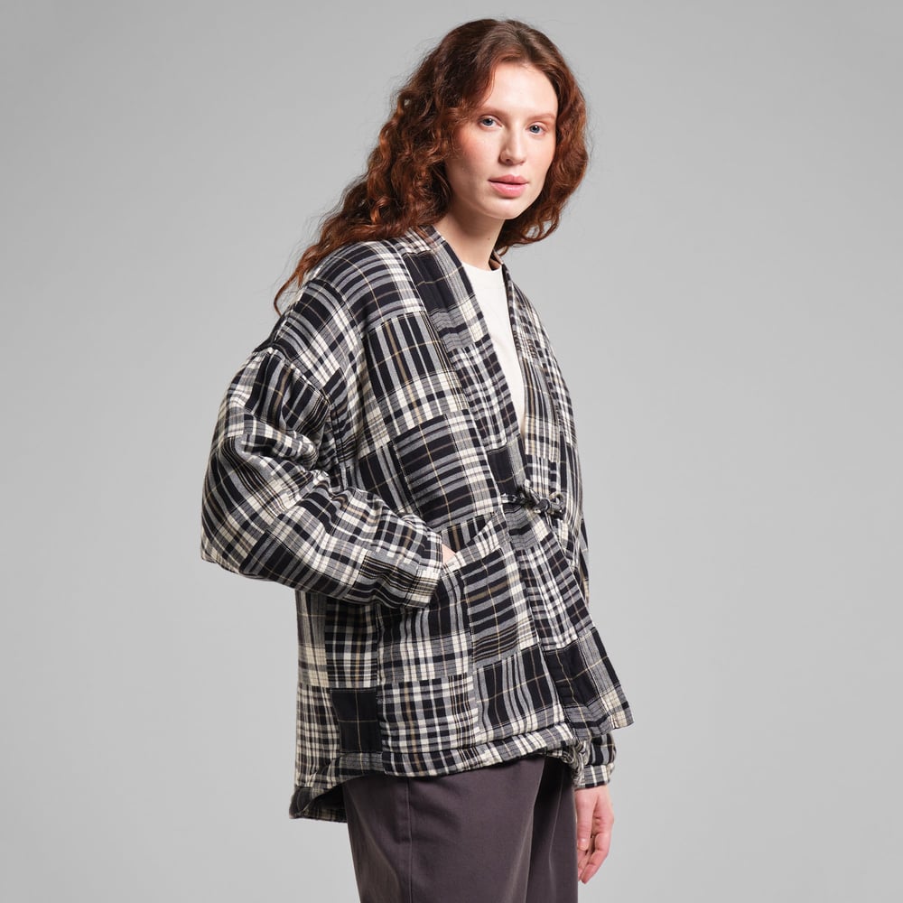 Jacket Sickla Flannel Patchwork Black