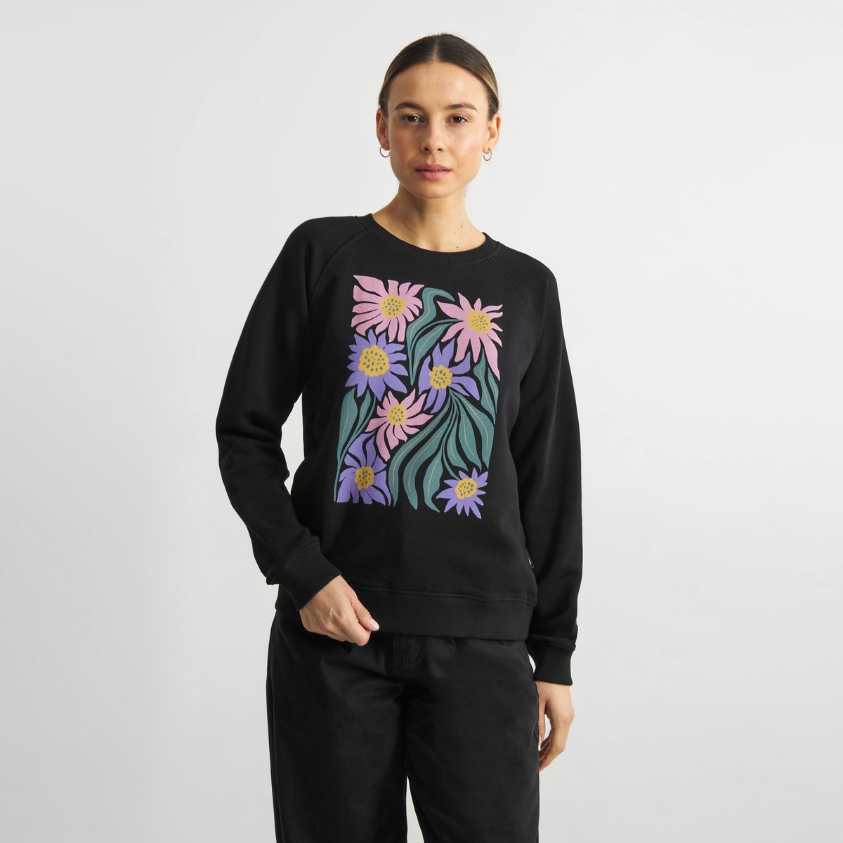 Sweatshirt Ystad Daisy Block Black
