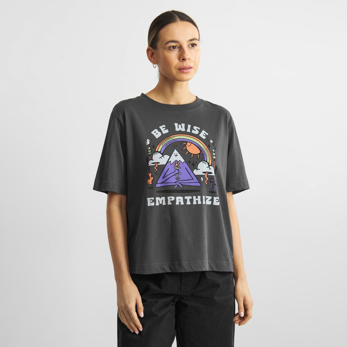 T-shirt Vadstena Be Wise Charcoal