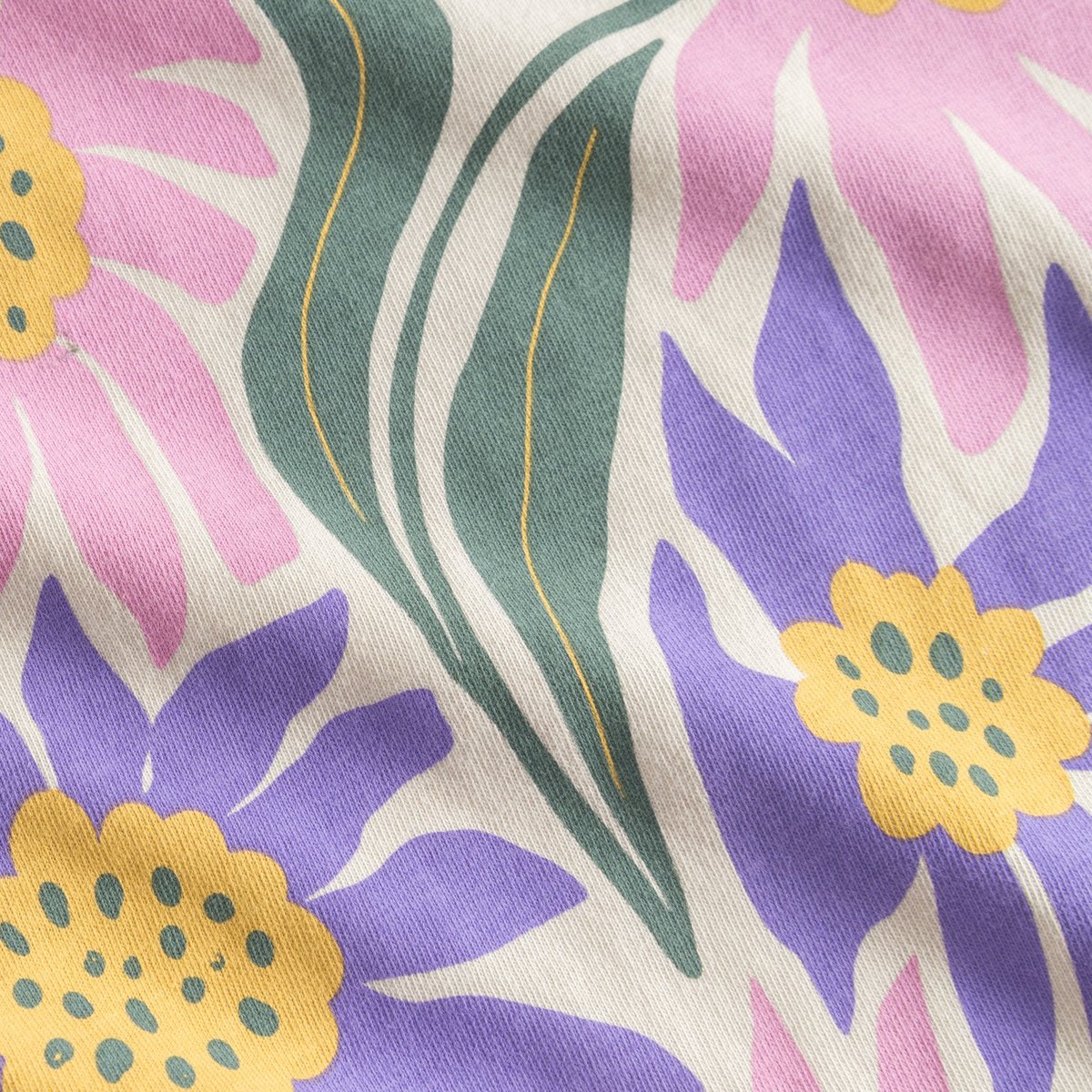 T-shirt Vadstena Daisy Block Oat White