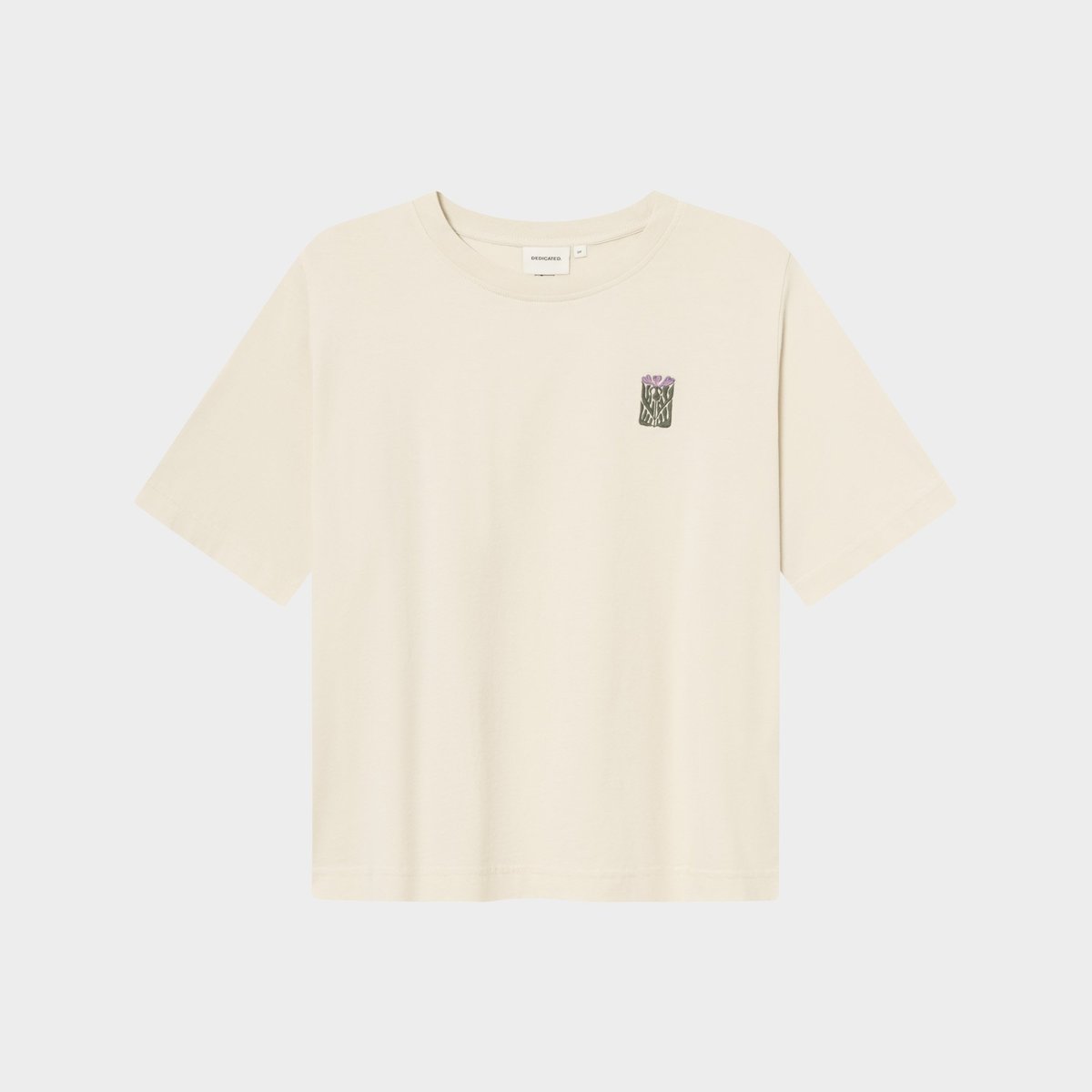 T-shirt Vadstena Thistle EMB Oat White