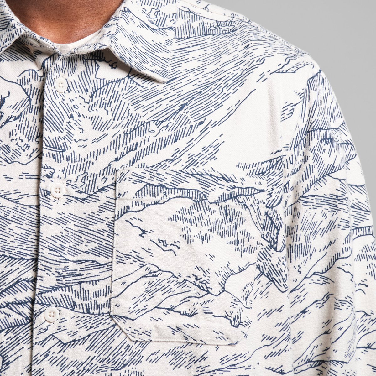 Shirt Rute Flannel Mountain Horizon Oat White