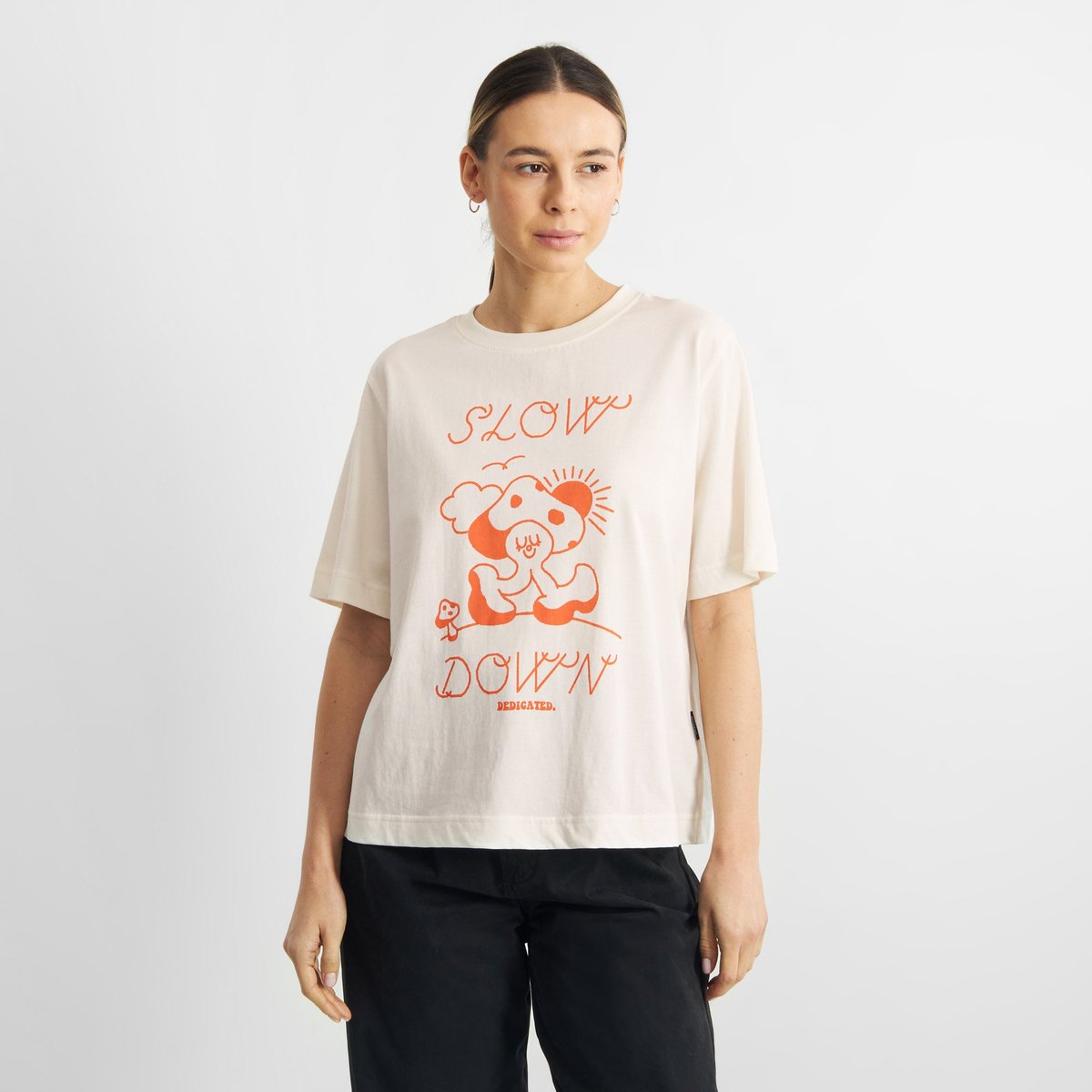 T-shirt Vadstena Slow Down Off White