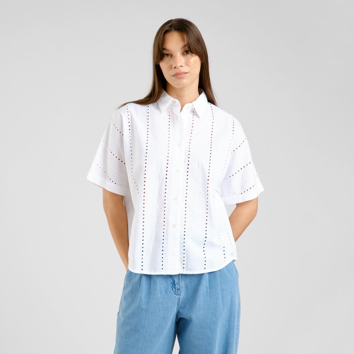 Shirt Alsvik Schiffli White