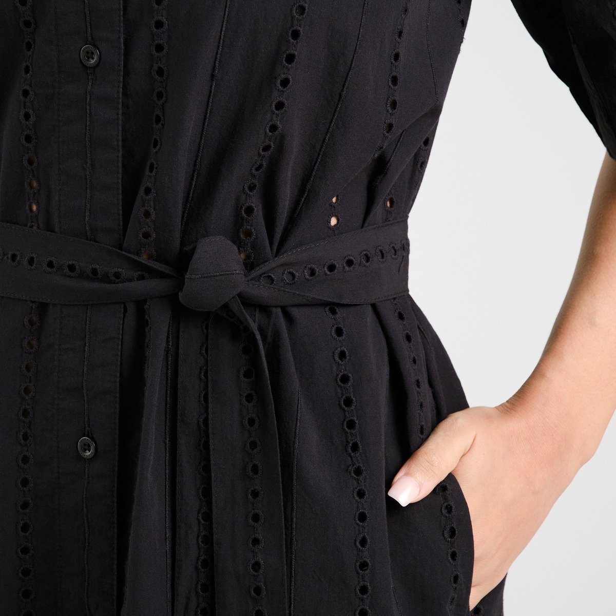 Shirt Dress Ripa Schiffli Black