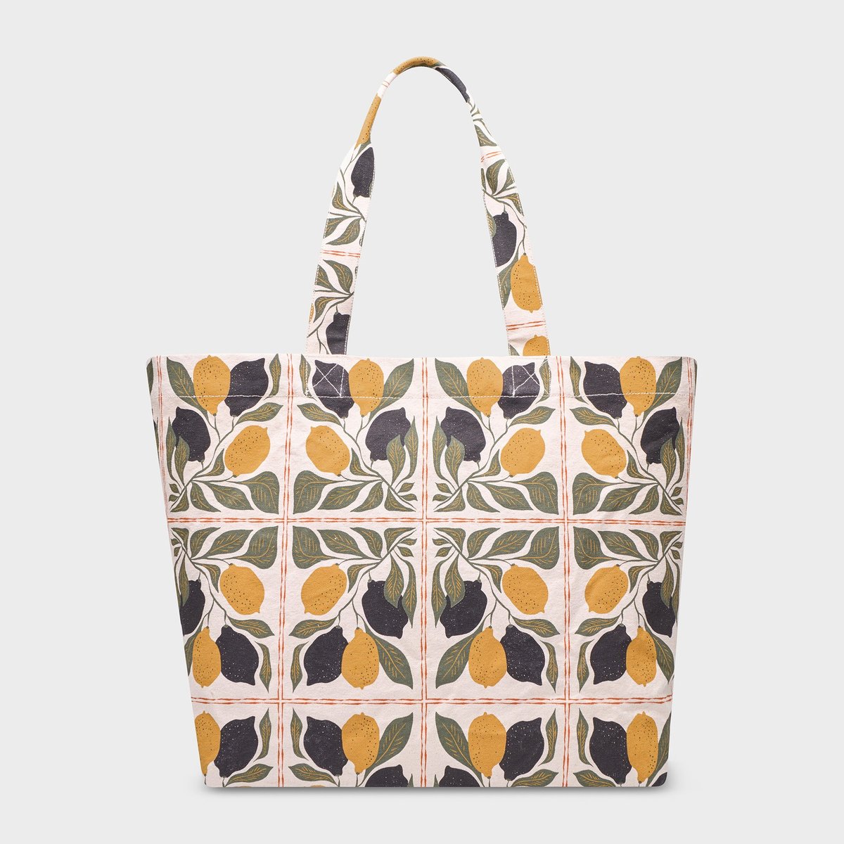 Beach Bag Sundre Lemon Tiles Oat White