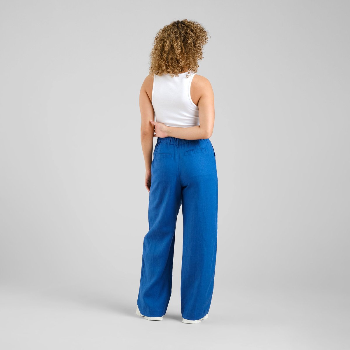 Pants Vickleby Linen Limoges Blue