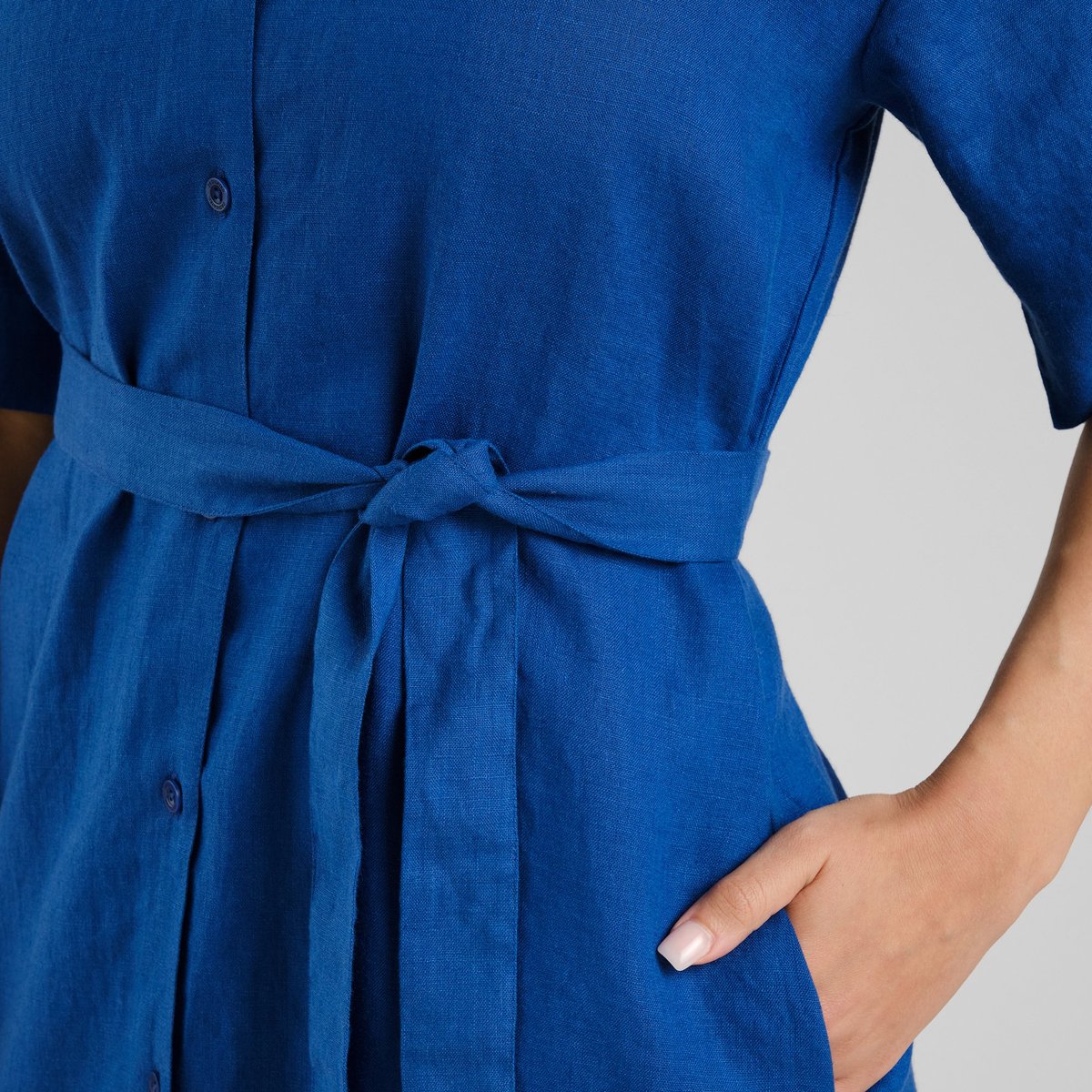 Shirt Dress Ripa Linen Limoges Blue