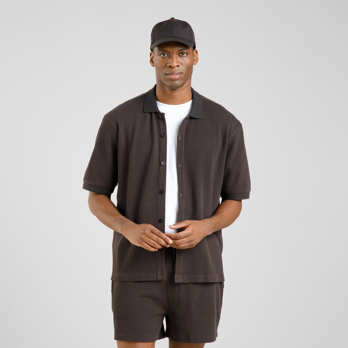 Shirt Falkvik Waffle Phantom Black