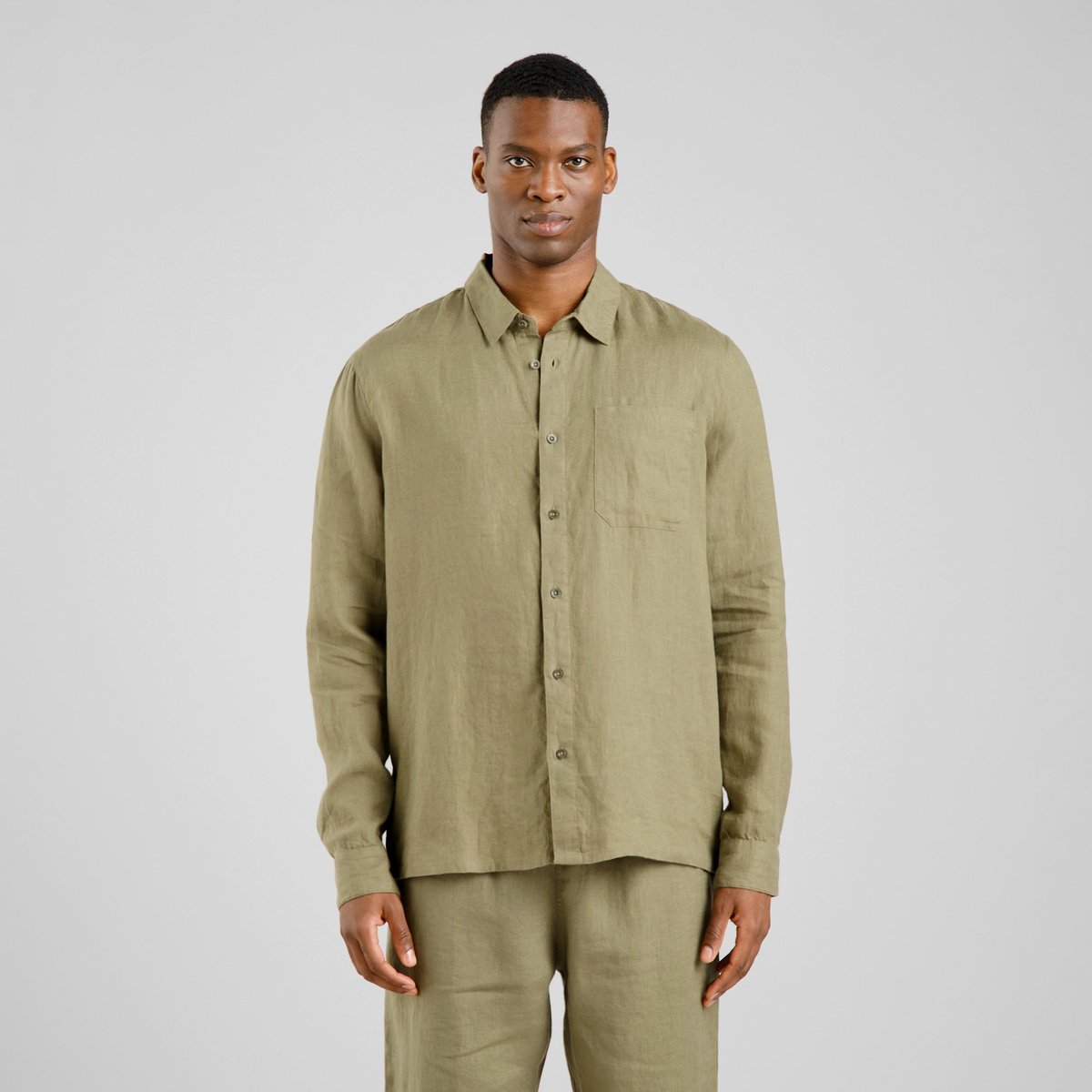 Shirt Rute Linen Leaf Green