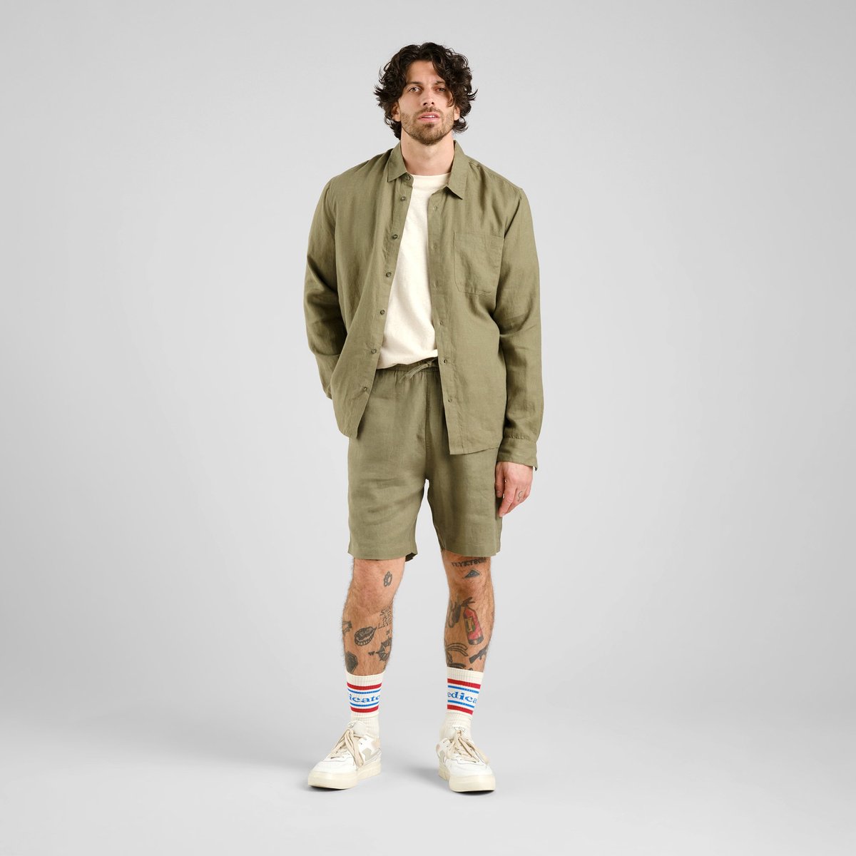 Shorts Vejle Linen Leaf Green