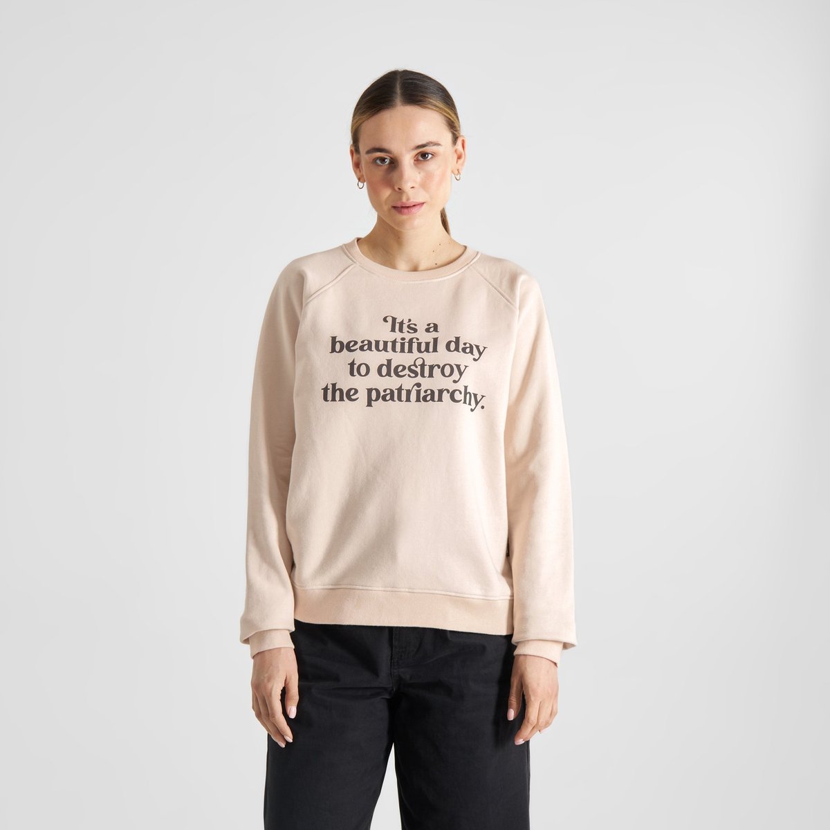 Sweatshirt Ystad Beautiful Day Oat White