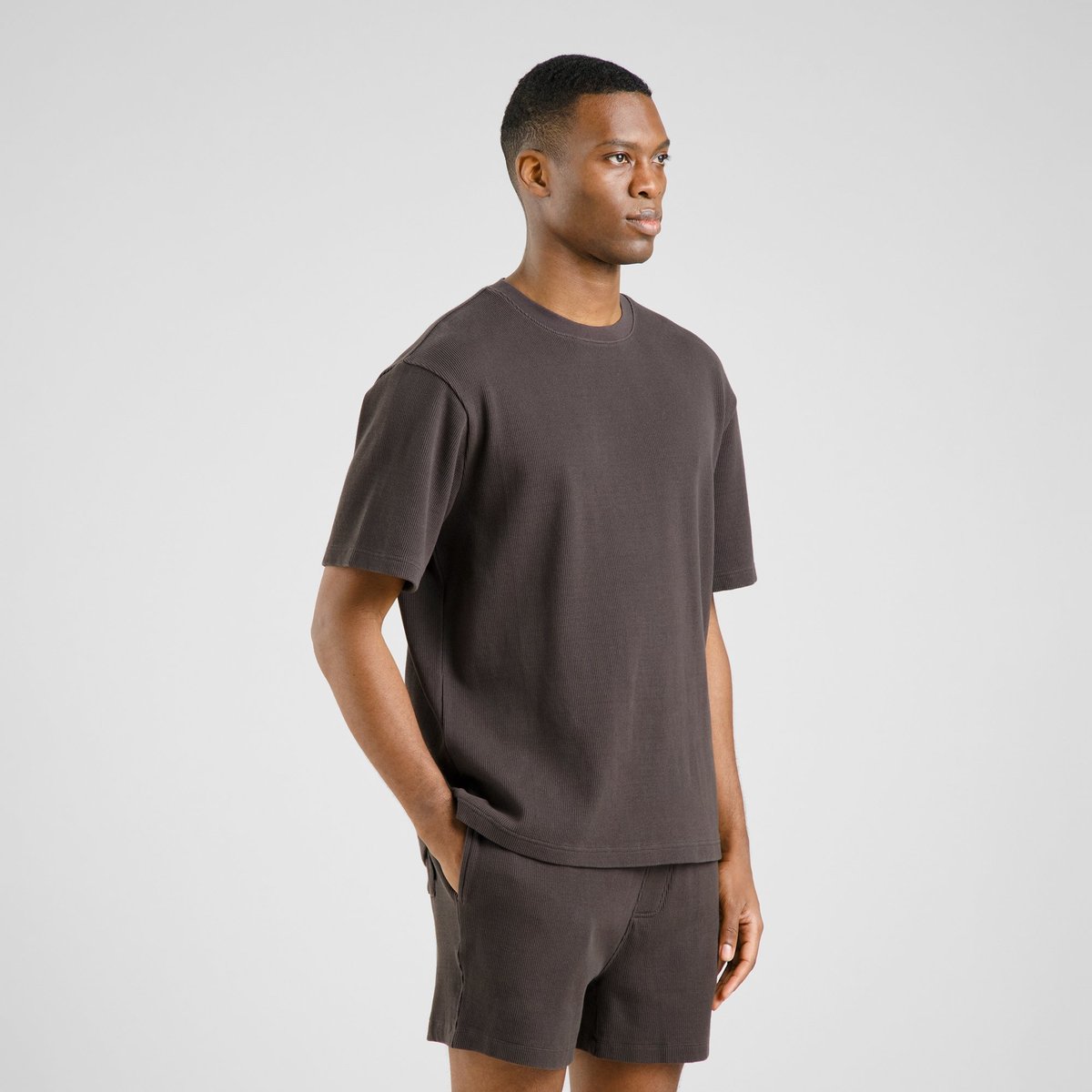 T-shirt Danviken Waffle Phantom Black