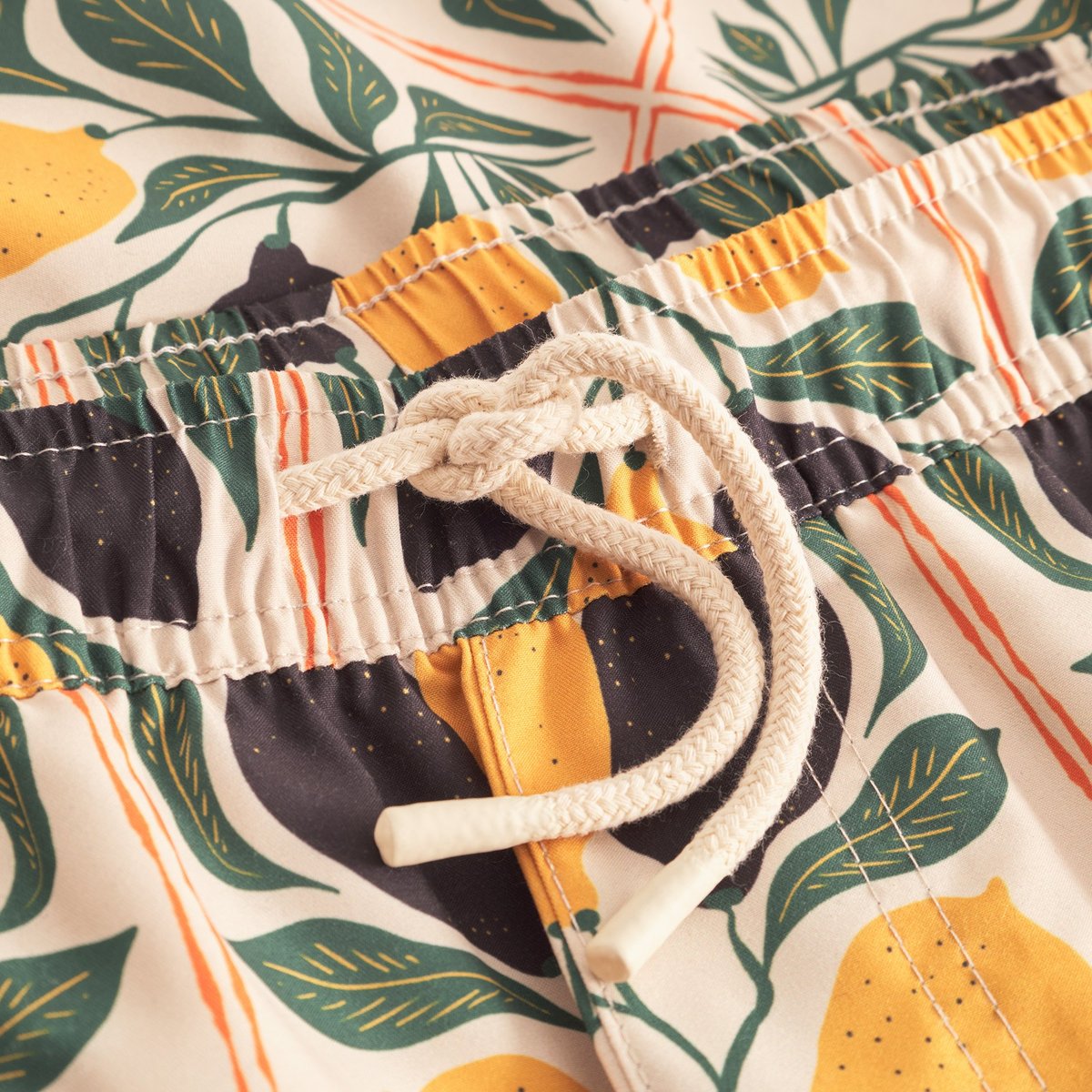 Swim Shorts Sandhamn Lemon TIles Oat White