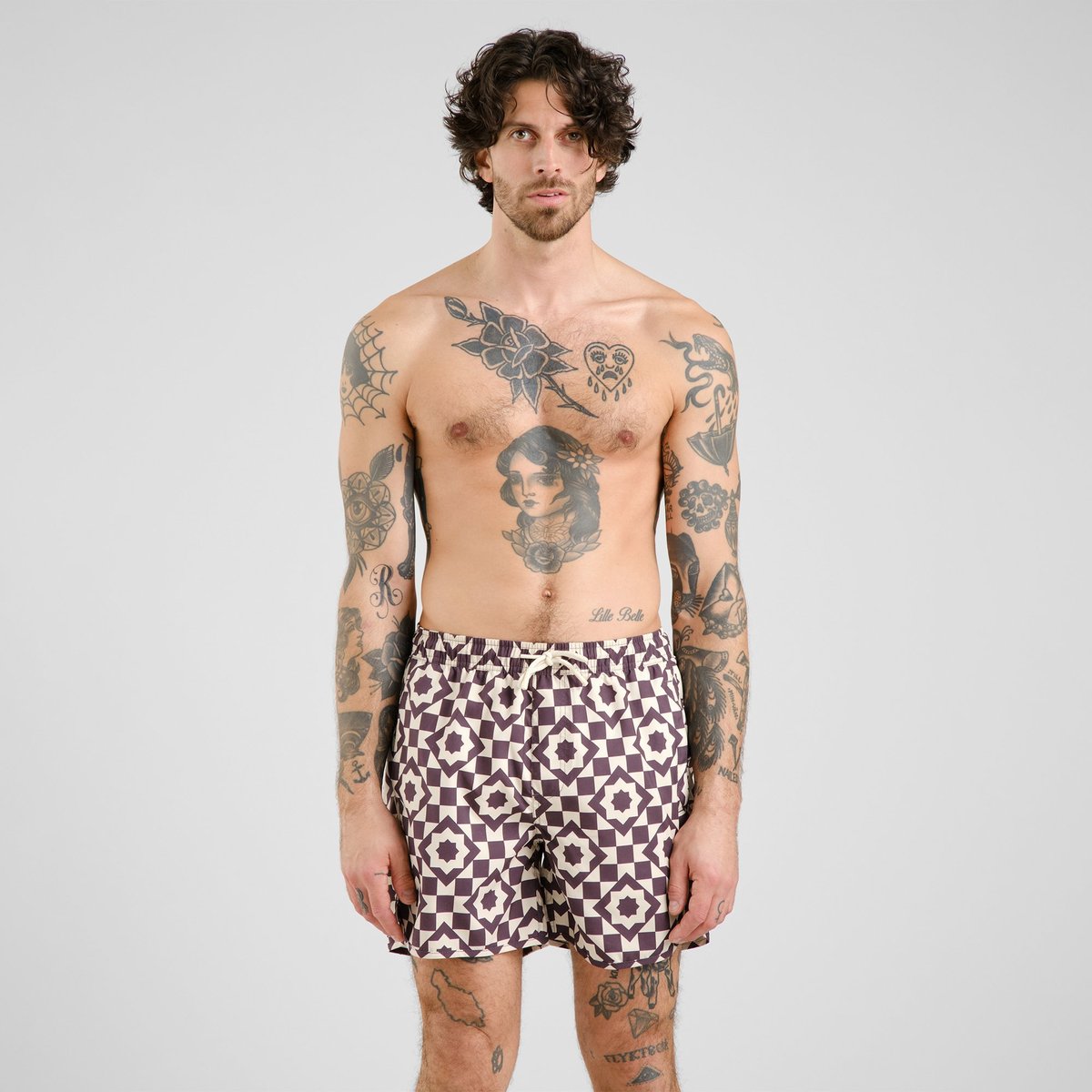 Swim Shorts Sandhamn Mosaic Star Plum Purple