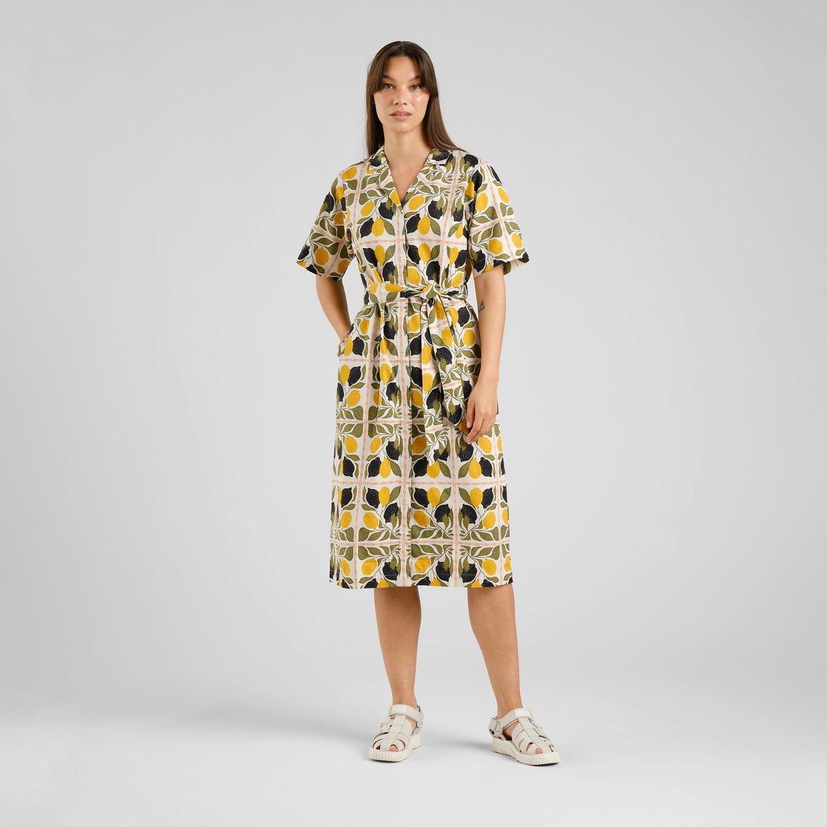 Shirt Dress Orrefors Lemon Tiles Oat White