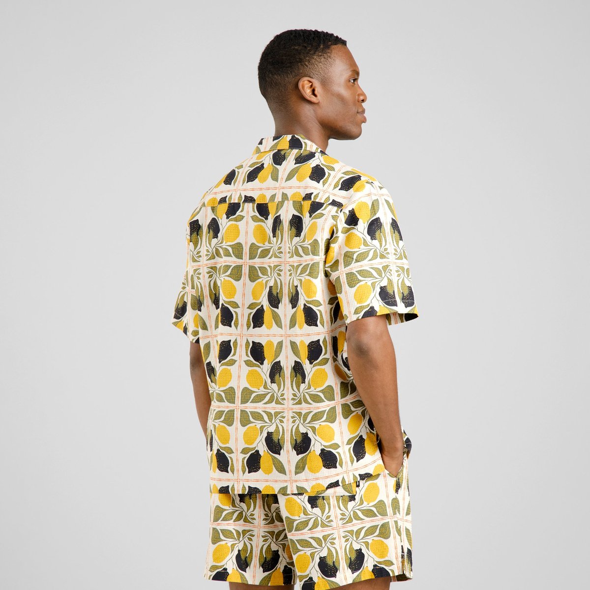 Shirt Marstrand Lemon Tiles Oat White