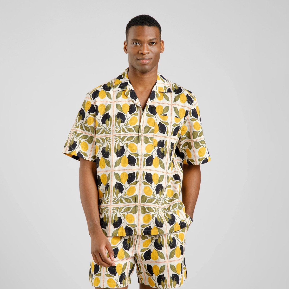 Shirt Marstrand Lemon Tiles Oat White