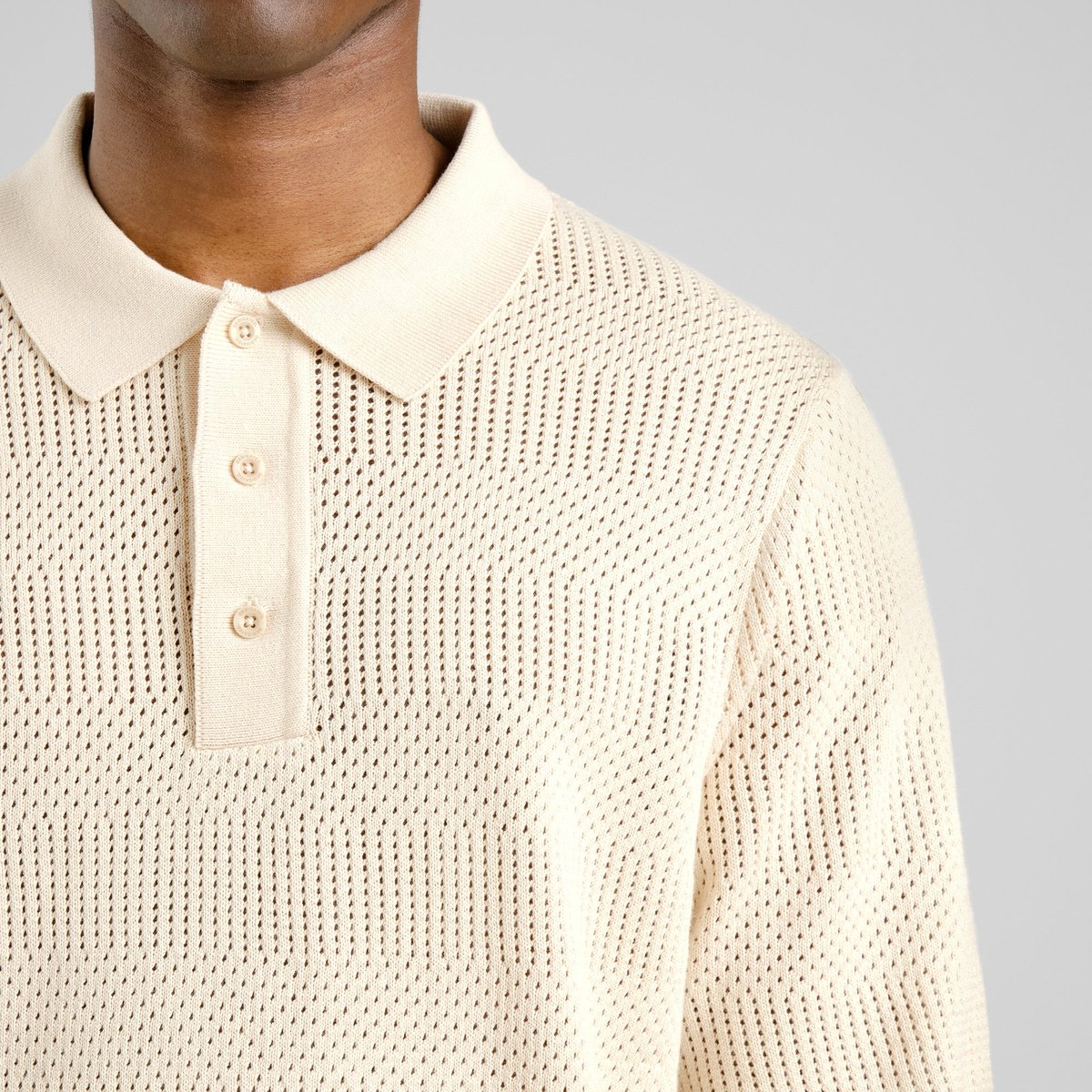 Knitted Polo Nogersund Vanilla White