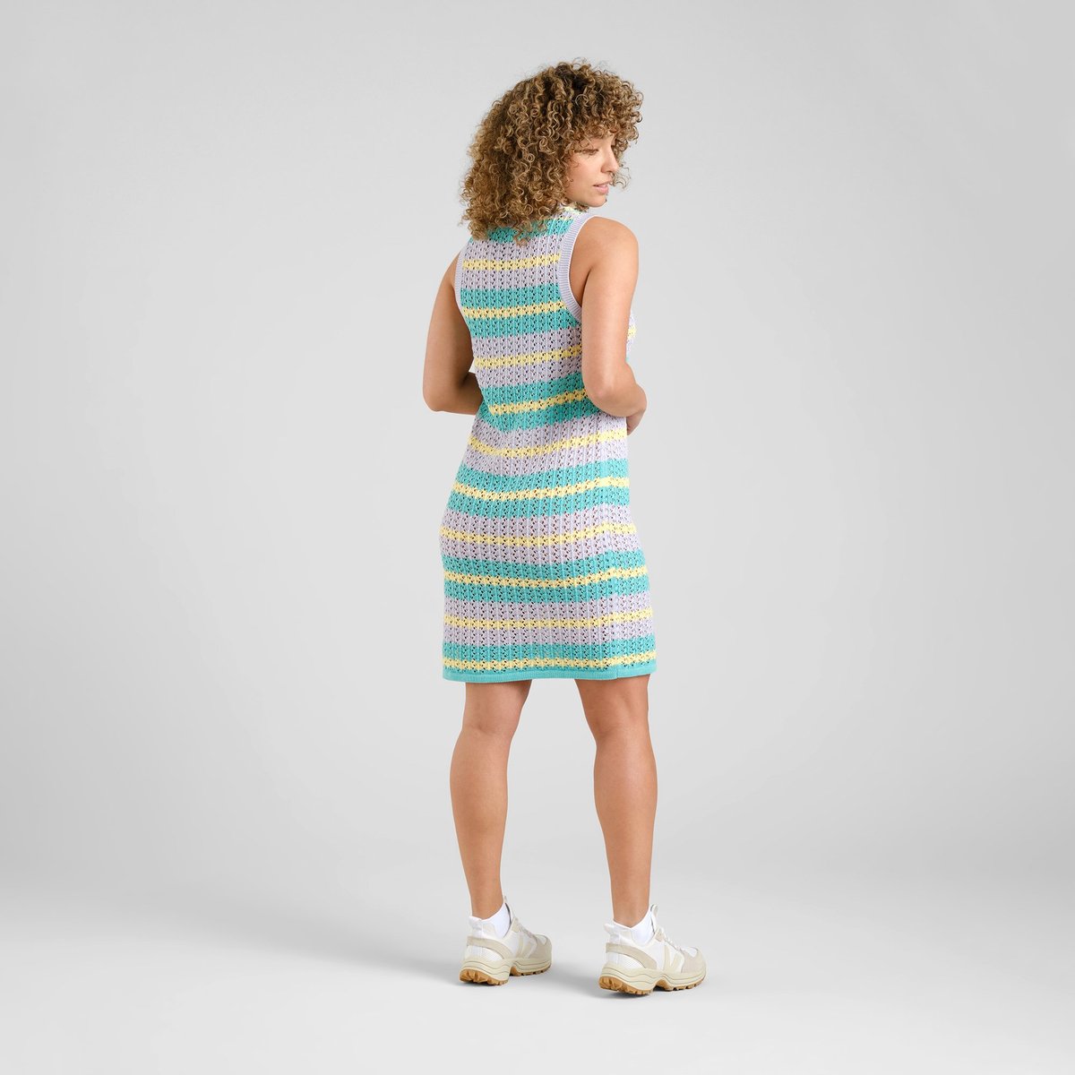 Knitted Dress Kramfors Crochet Retro Stripe Multi Color