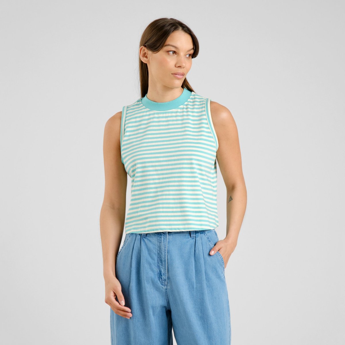 Top Namsos Stripes Pool Blue