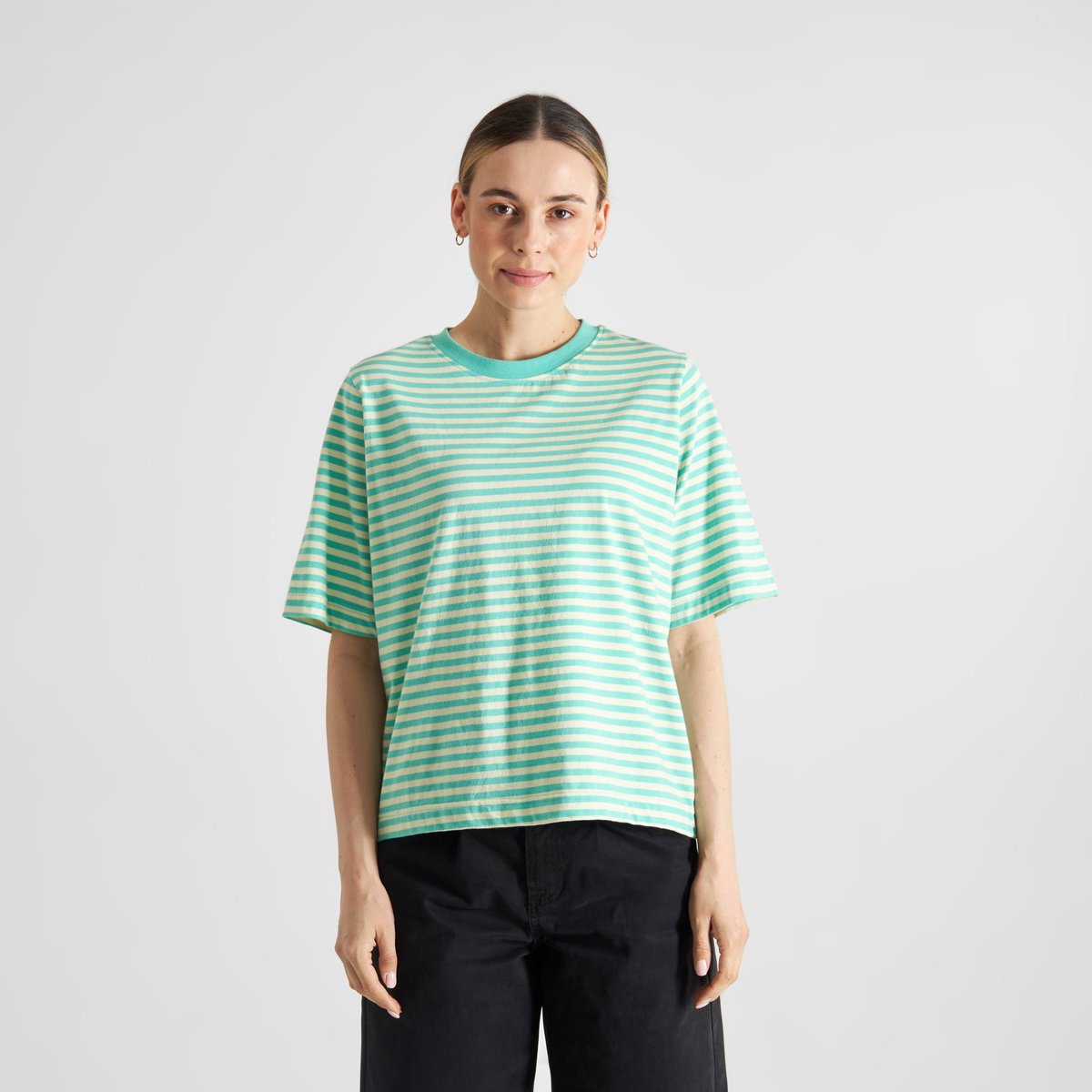 T-shirt Vadstena Stripes Pool Blue