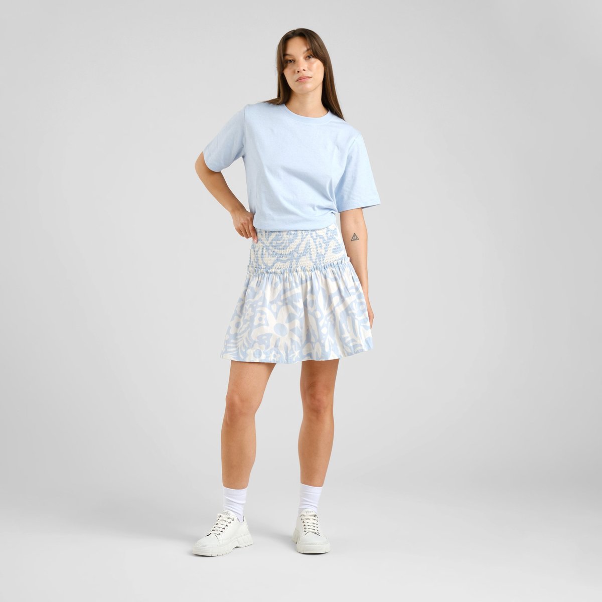Skirt Tranholmen Poplin Wonky Beach Skyway Blue