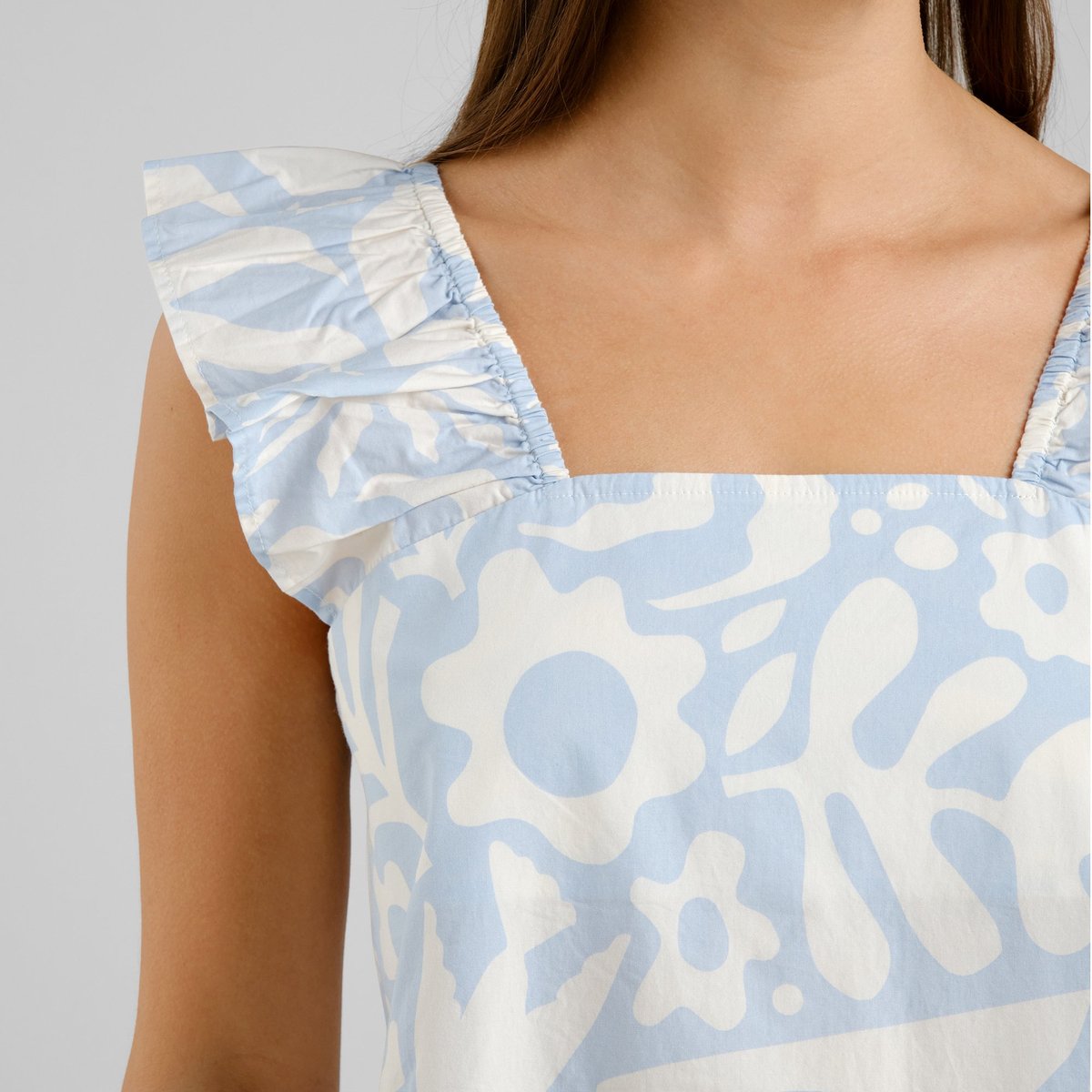 Top Furusund Poplin Wonky Beach Skyway Blue