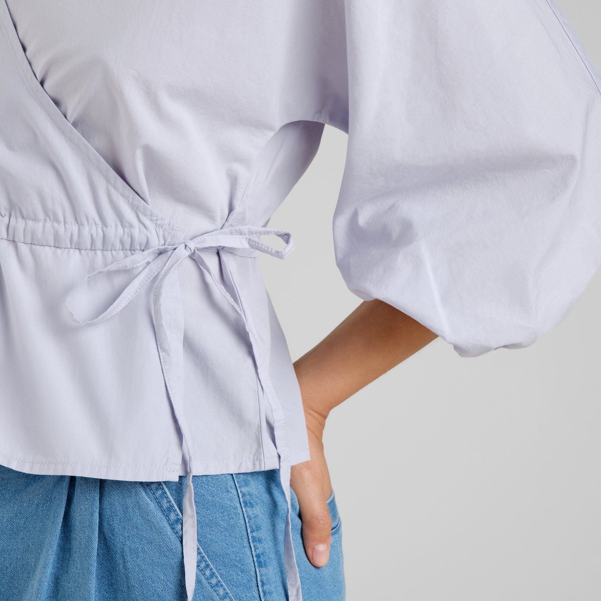 Wrap Top Rosenvik Poplin Thistle Purple