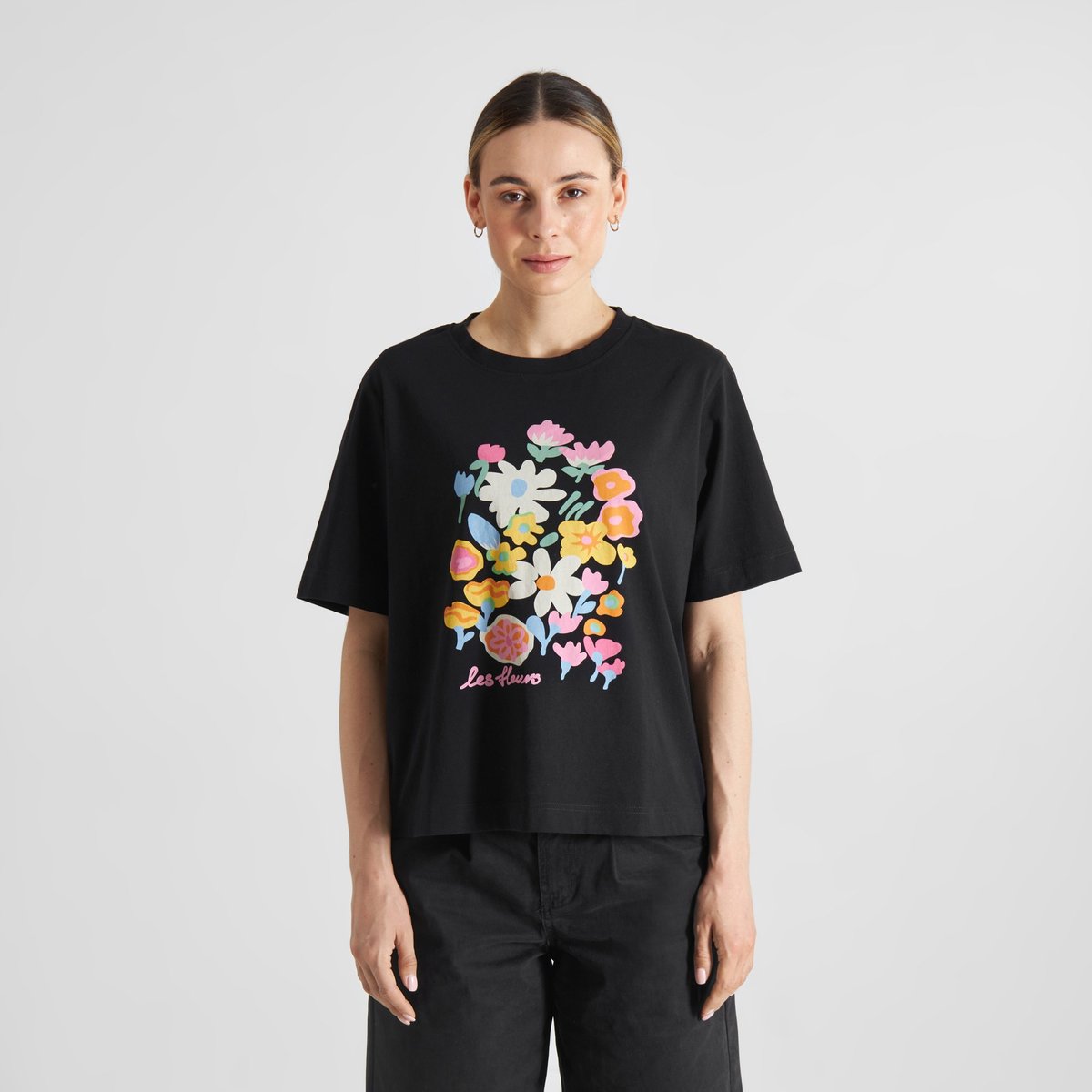 T-shirt Vadstena Les Fleurs Black