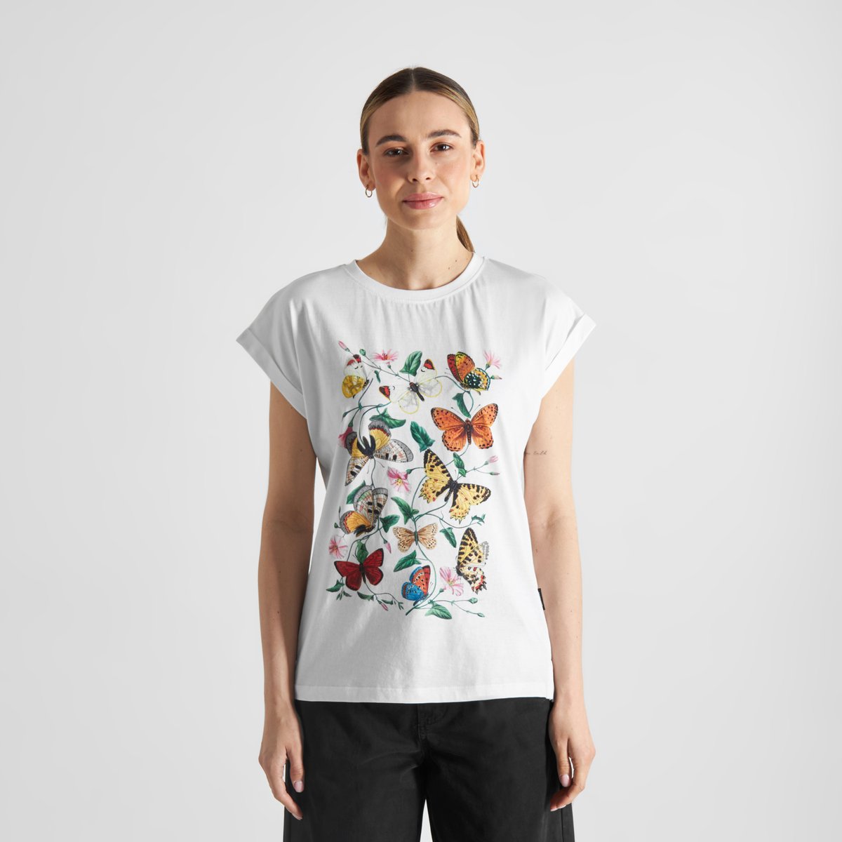 T-shirt Visby Butterfly Field White