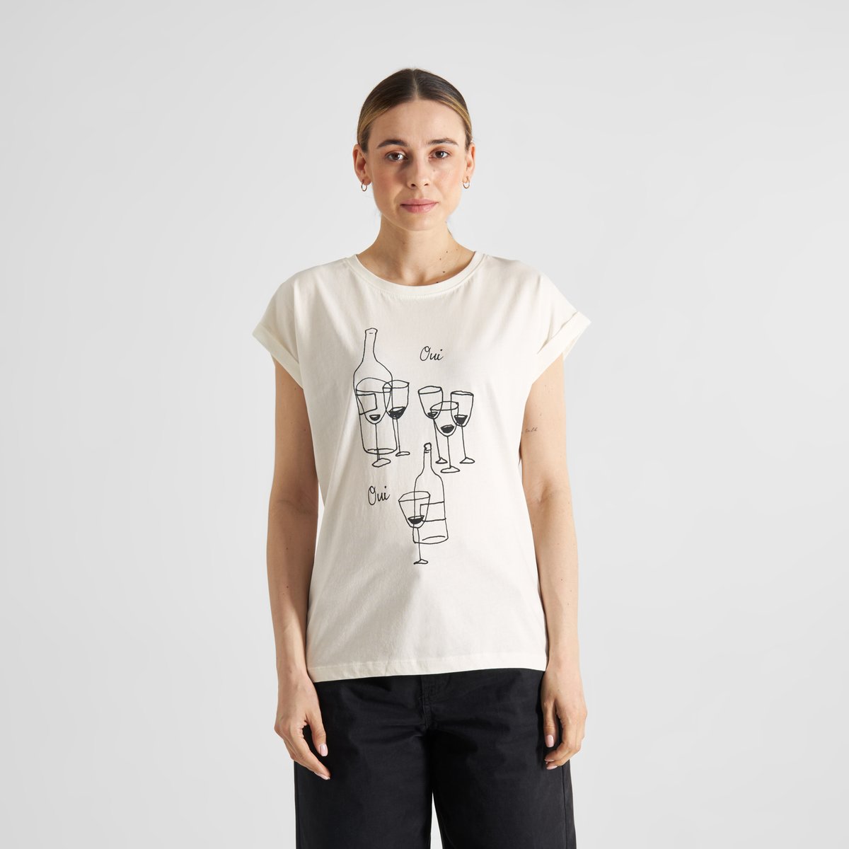 T-shirt Visby Oui Wine Off-White