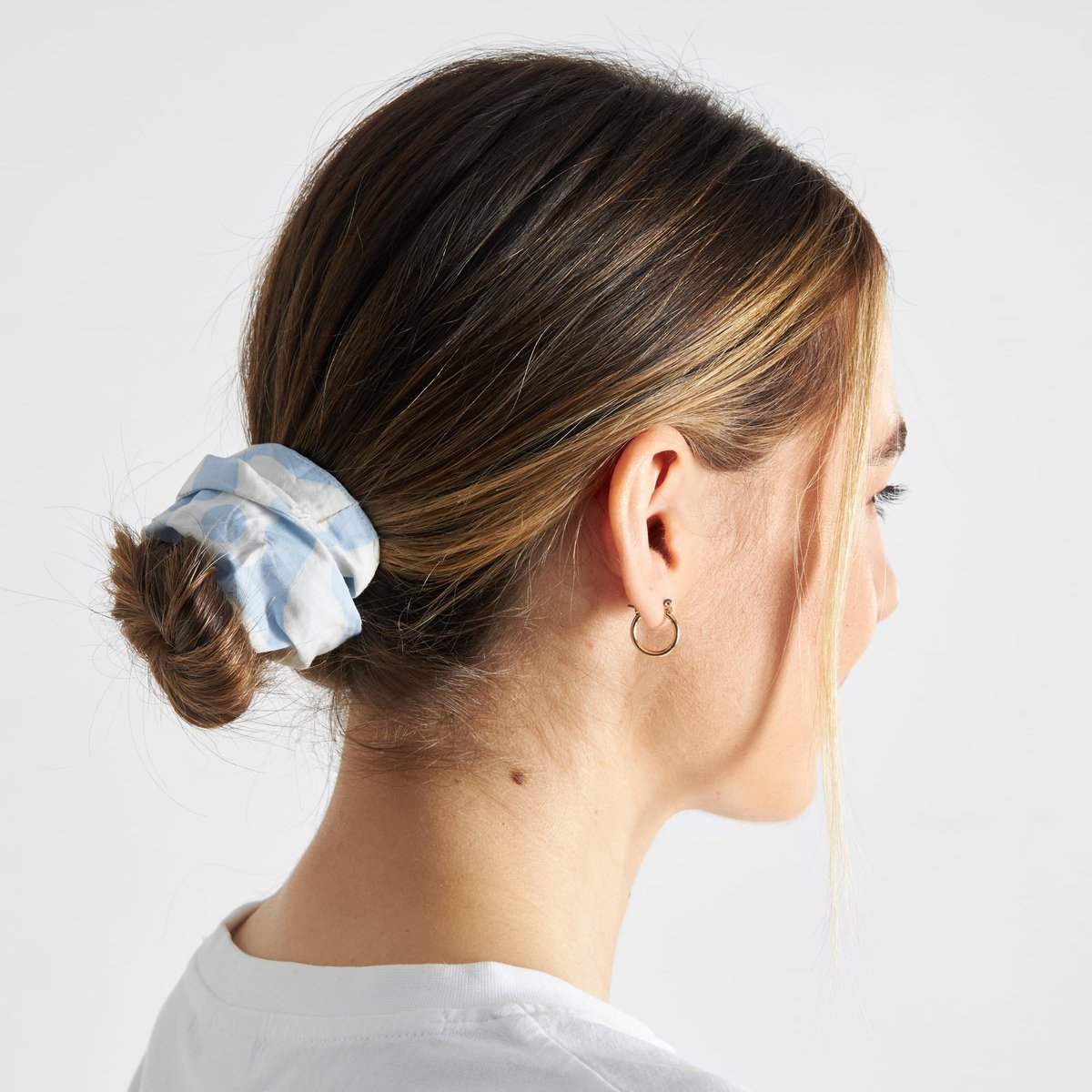 Scrunchie Poplin Wonky Beach Skyway Blue