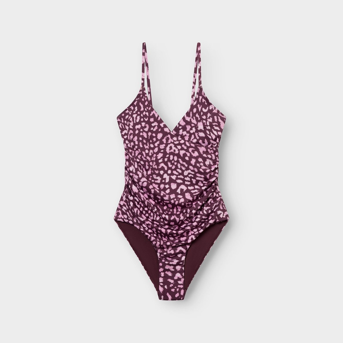 Wrap Swimsuit Klinte Leopard Burgundy