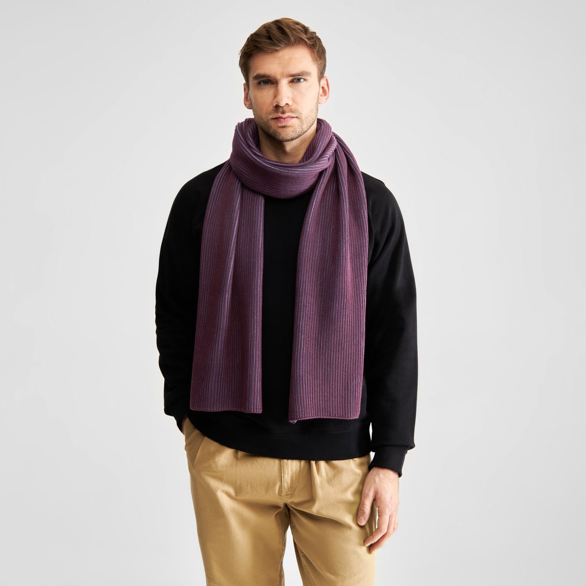 Scarf Norrfors Brioche Fig Red/Heron Blue