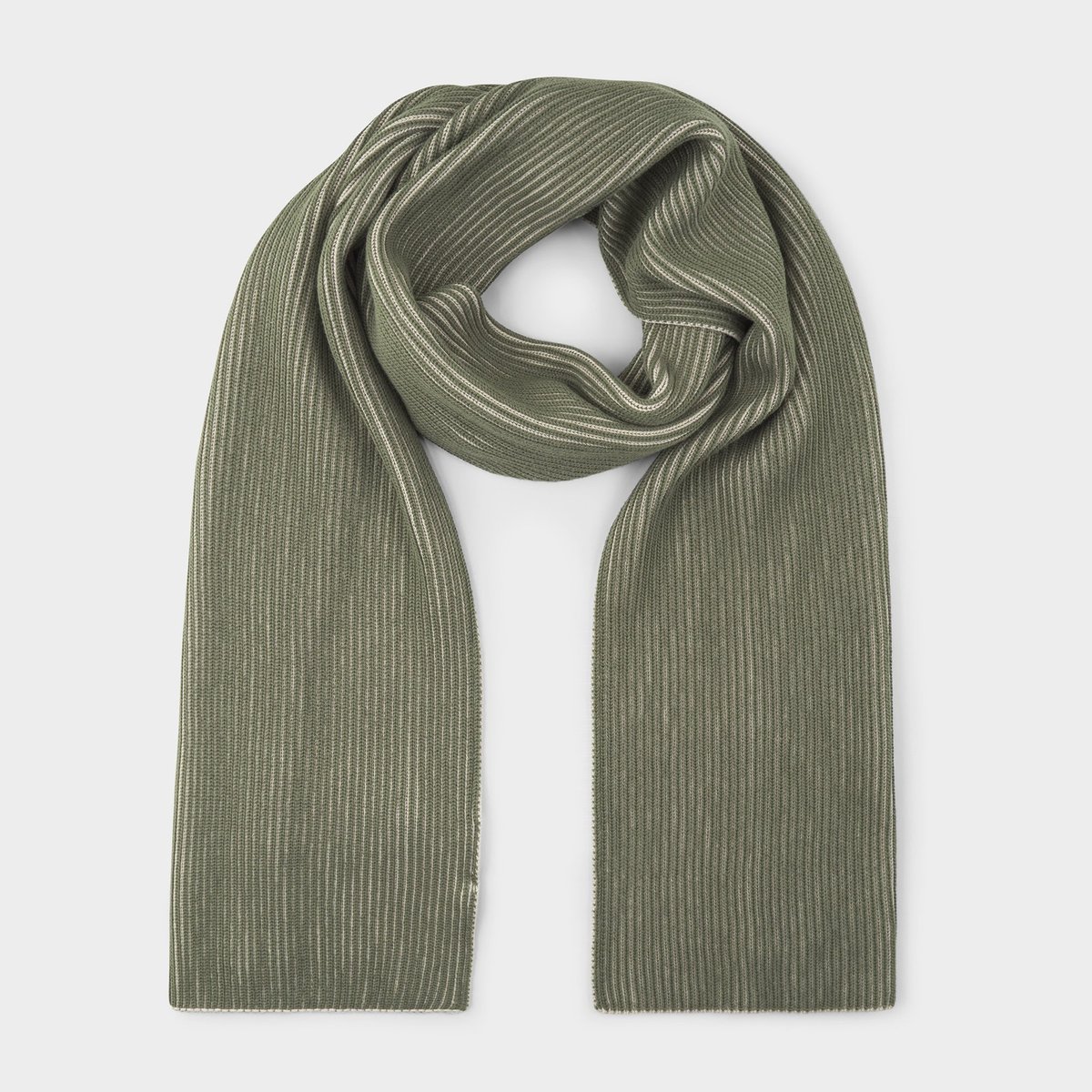 Scarf Norrfors Brioche Oat White/Leaf Green