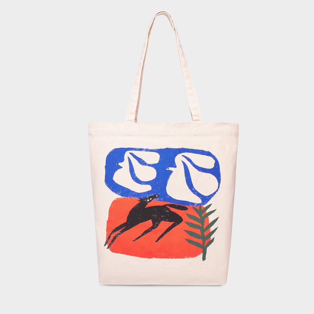 Tote Bag Torekov Foal with Birds Off-White