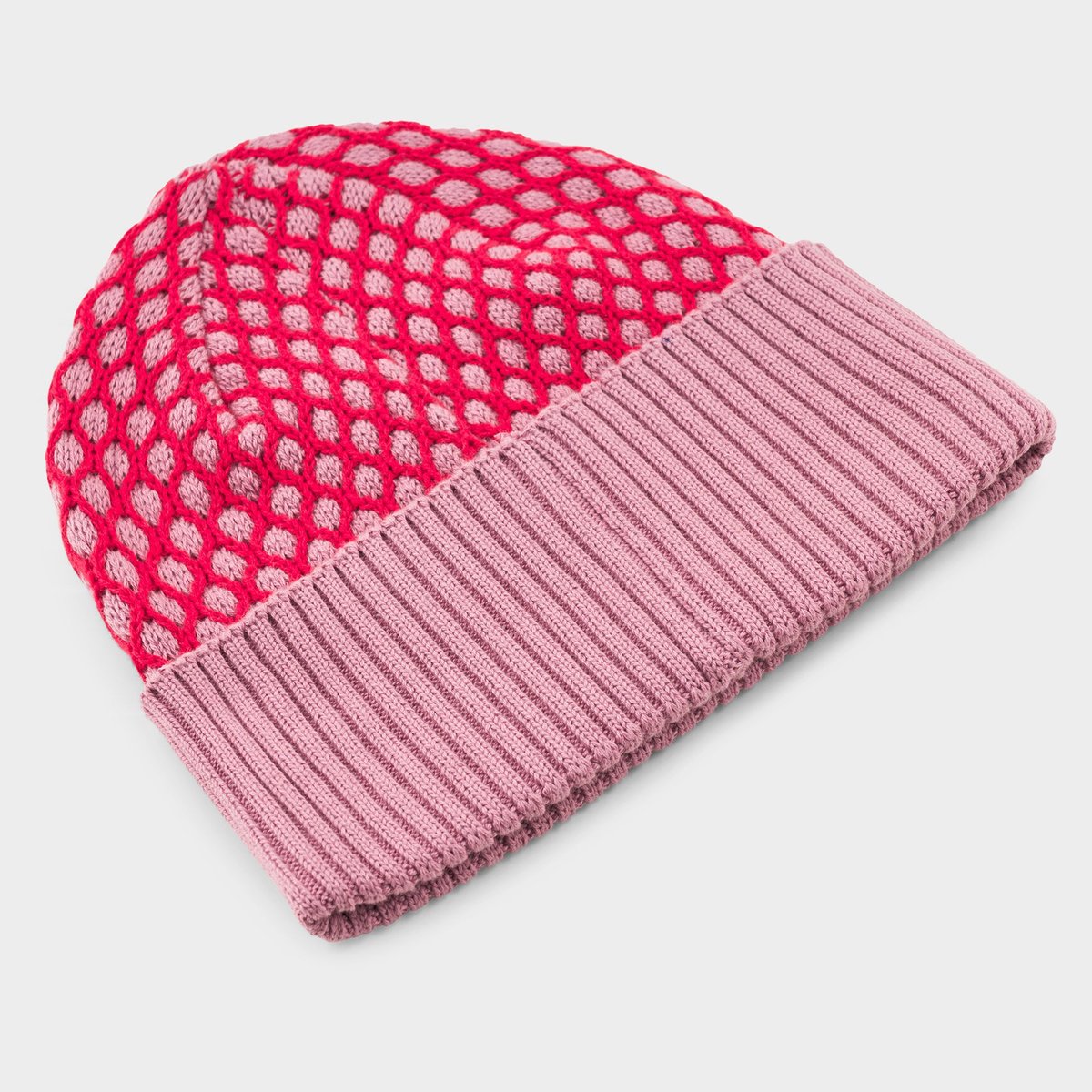 Beanie Hemavan Bubble Knit True Red/Lilas Pink