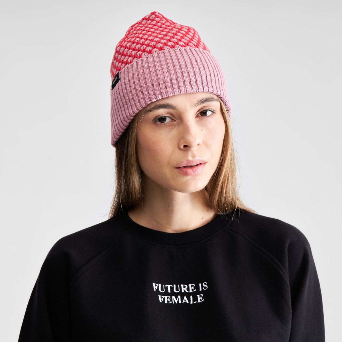 Beanie Hemavan Bubble Knit True Red/Lilas Pink