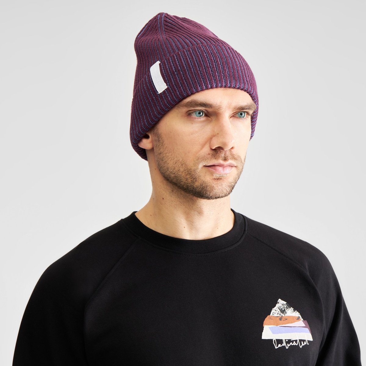 Beanie Narvik Brioche Fig Red/Heron Blue