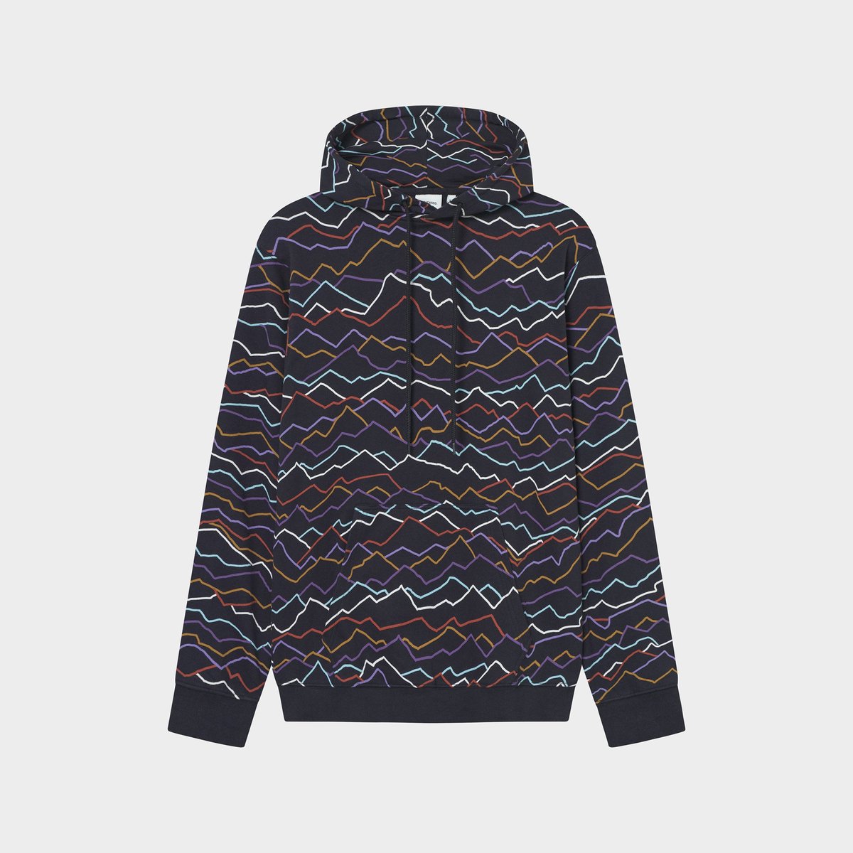 Hoodie Falun Line Mountains AOP Black