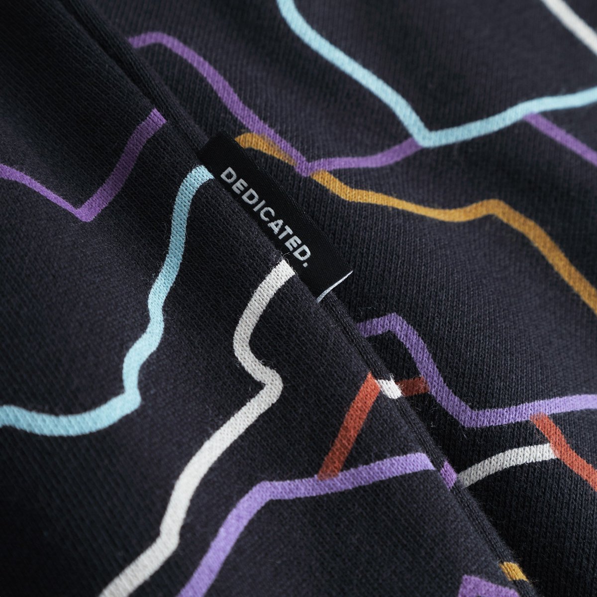 Hoodie Falun Line Mountains AOP Black