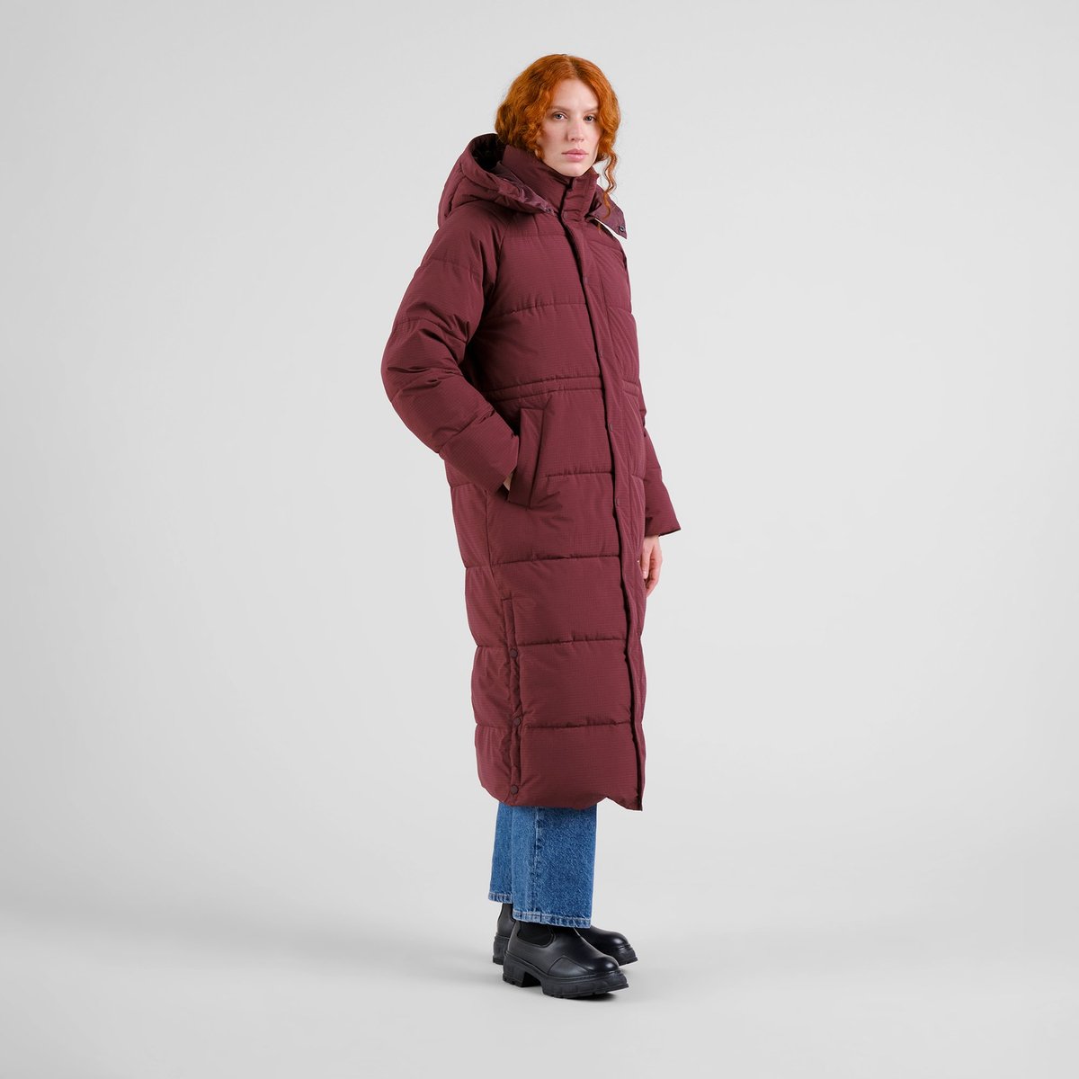 Long Puffer Jacket Karmas Fig Red