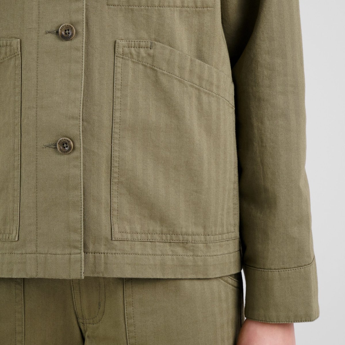 Jacket Stiby Herringbone Leaf Green