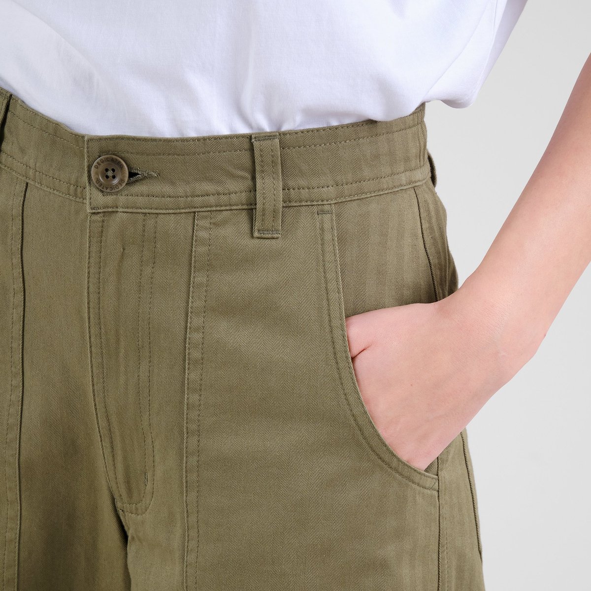 Workwear Pants Vara Herringbone Leaf Green