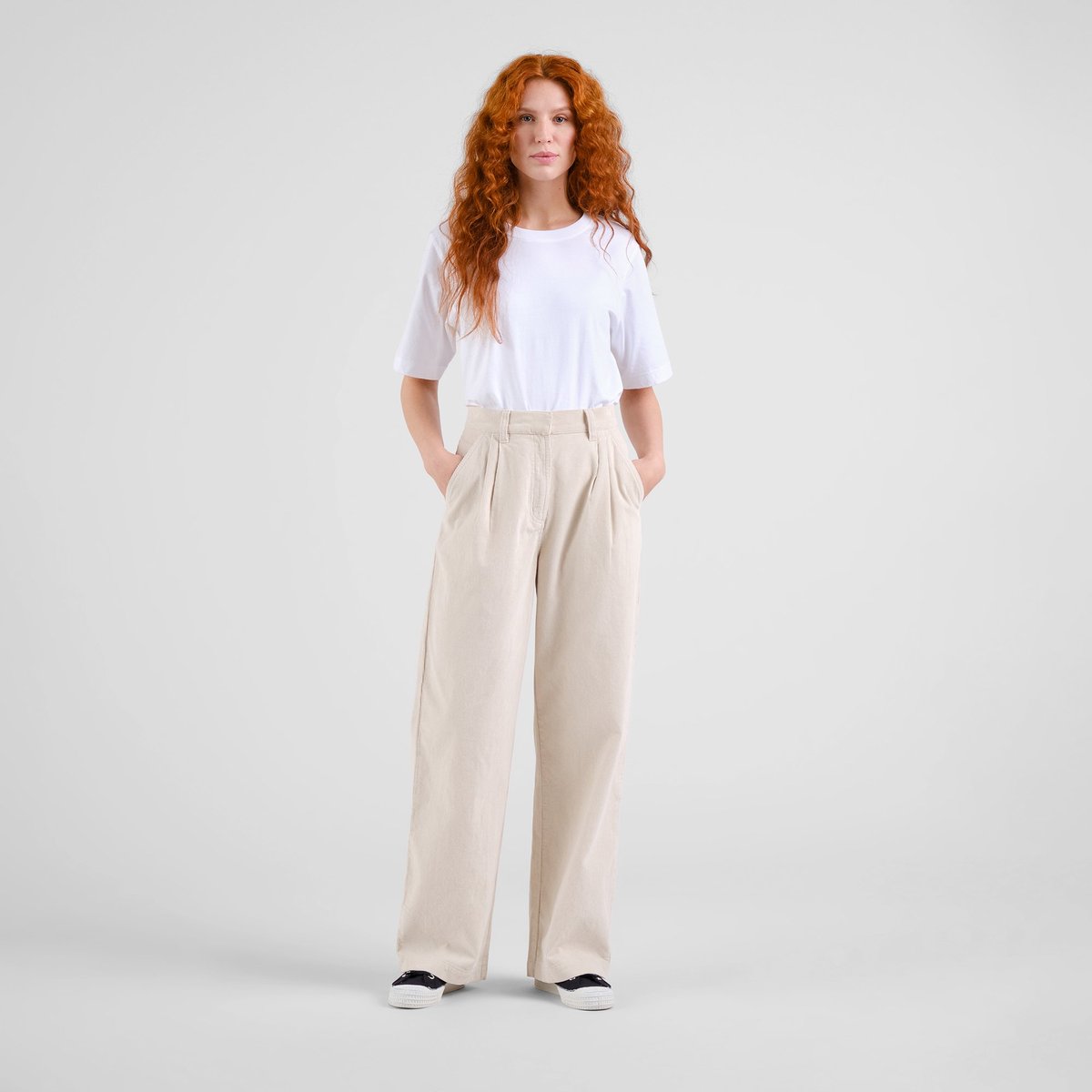Pants Vickleby Corduroy Oat White