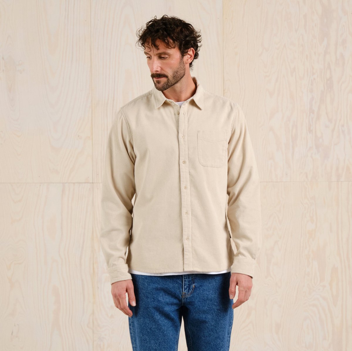 Shirt Varberg Corduroy Oat White