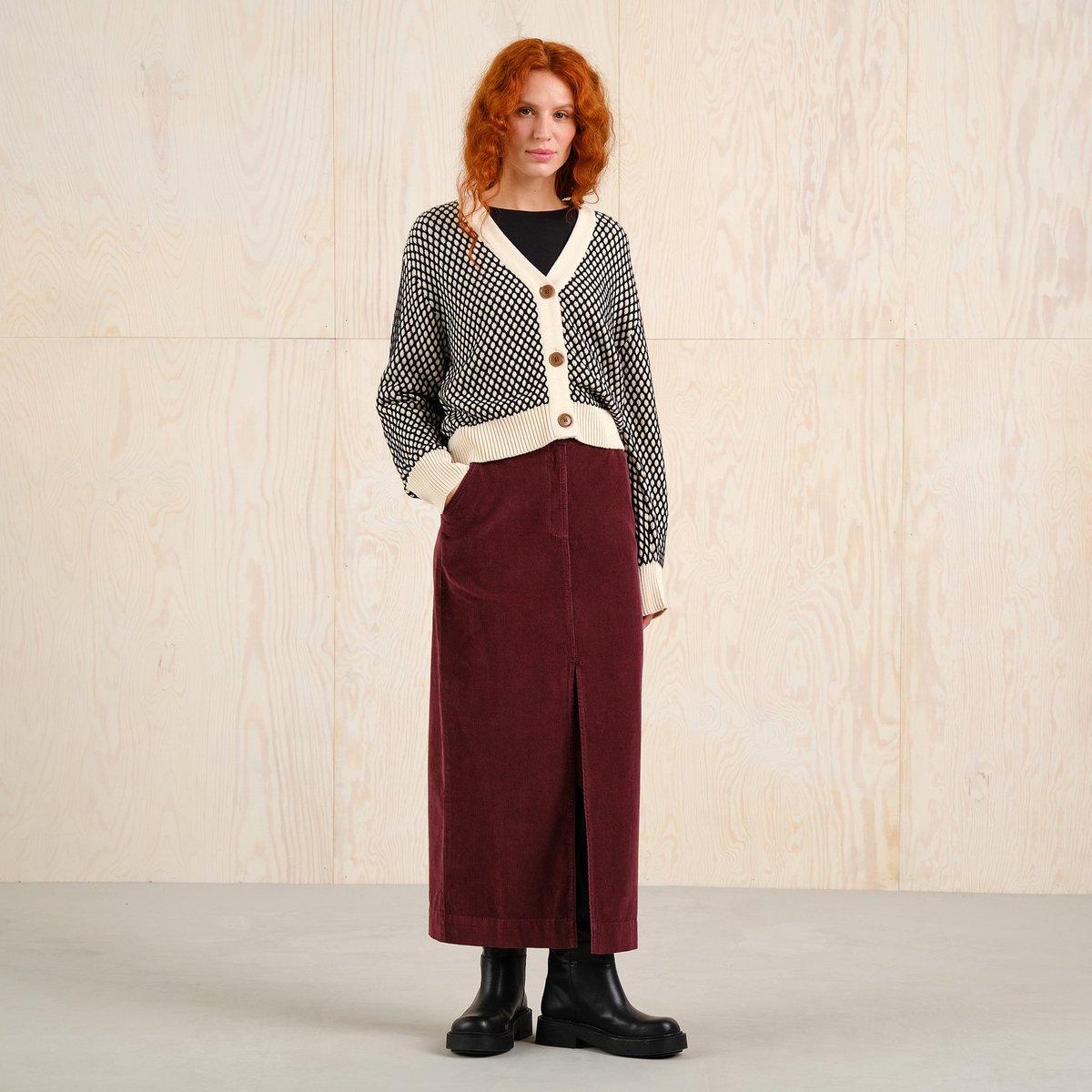 Skirt Finsta Corduroy Fig Red
