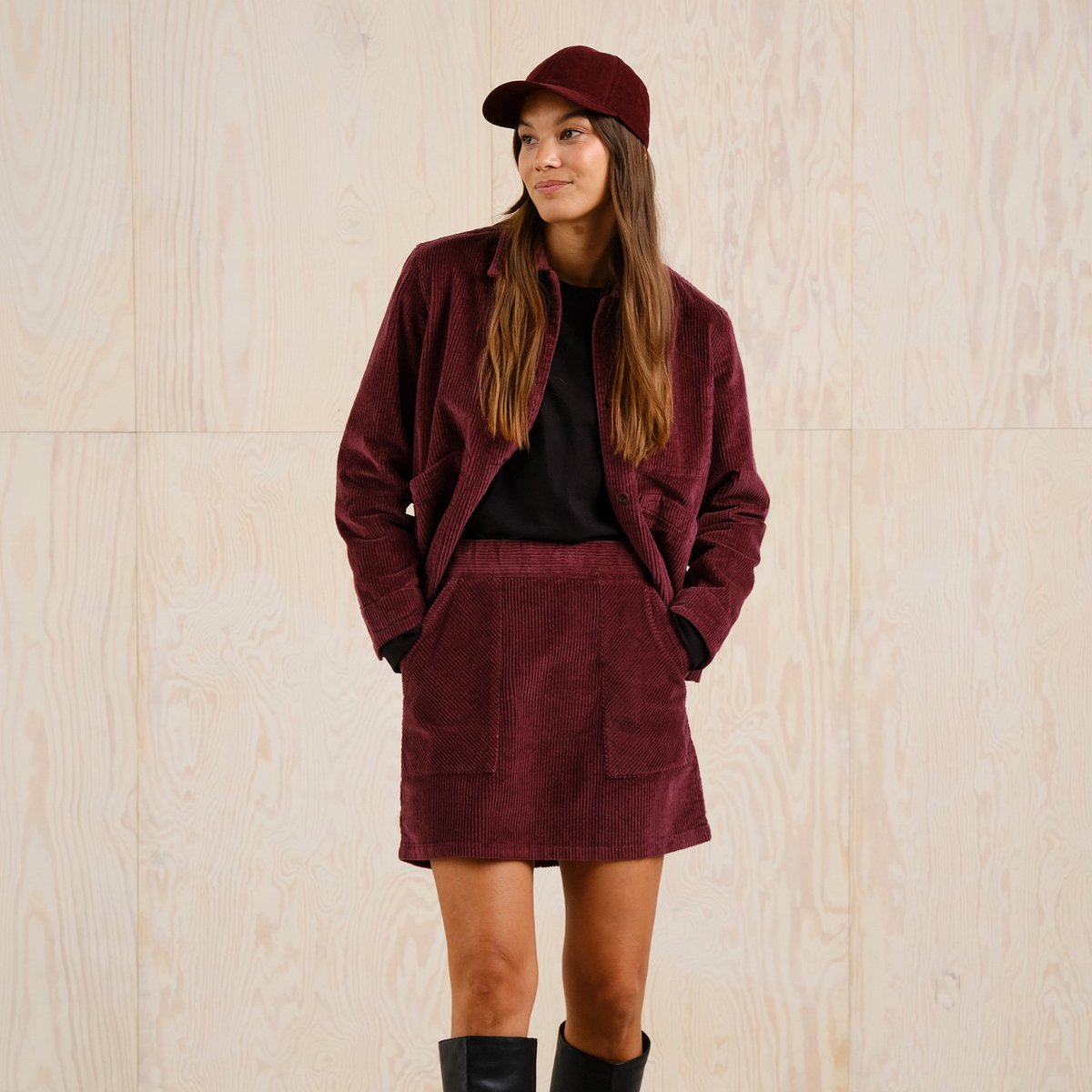 Skirt Majorna Corduroy Fig Red