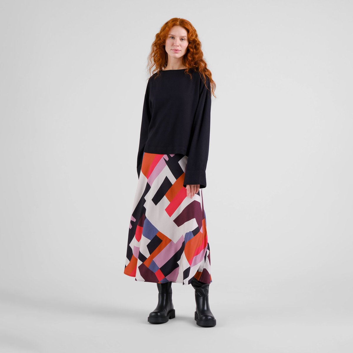 Skirt Mellby Heavy Abstract Chaos Multi Color